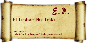 Elischer Melinda névjegykártya